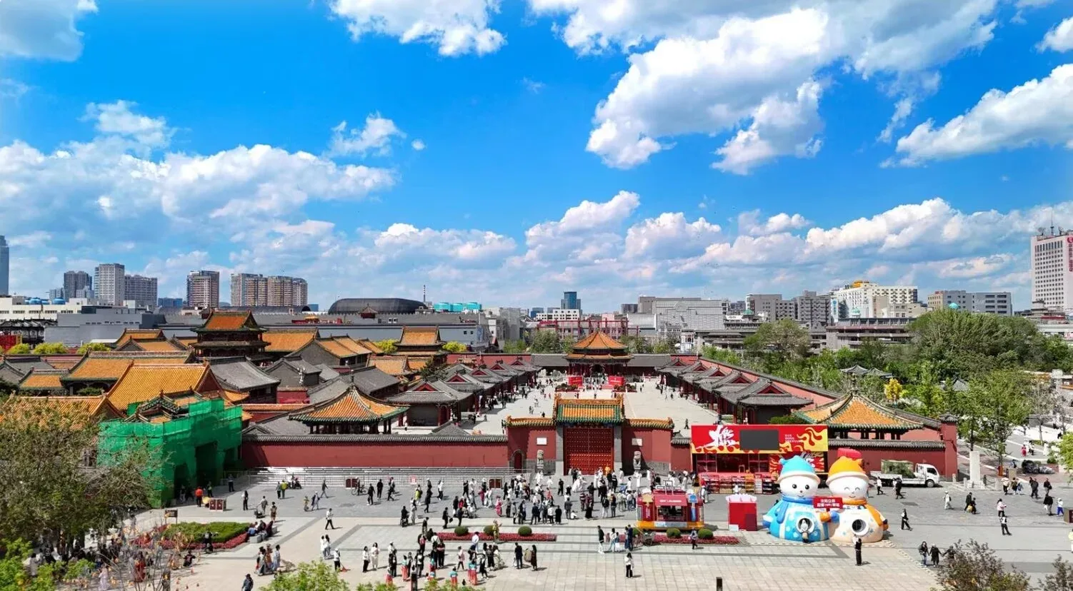 Shenyang cityscape with traditional architecture