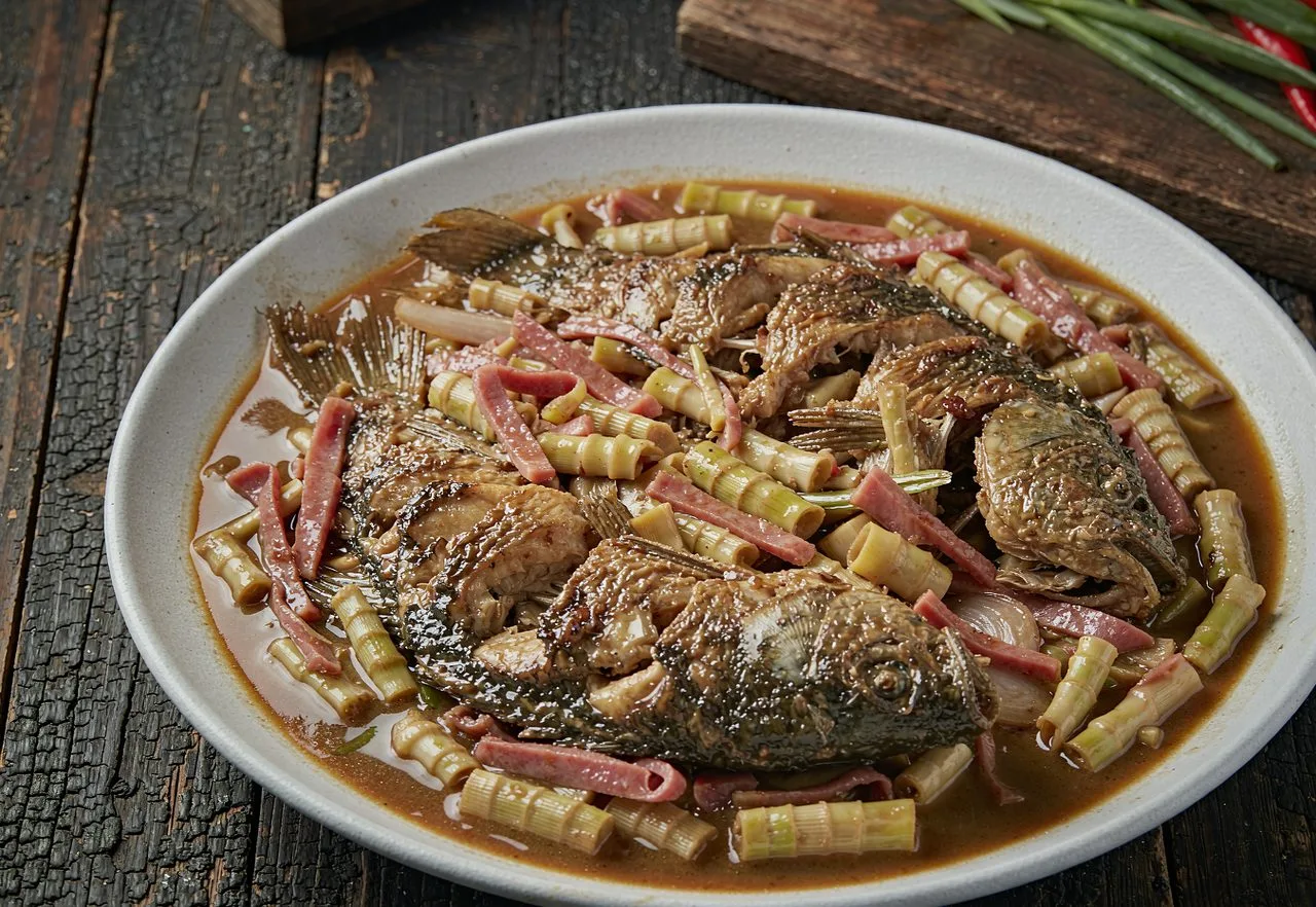 Anhui stinky mandarin fish with bamboo shoots