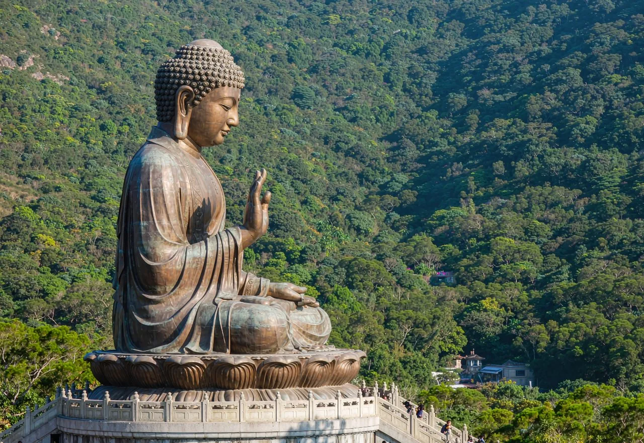 The Tian Tan Big Buddha bronze statue on Lantau Island