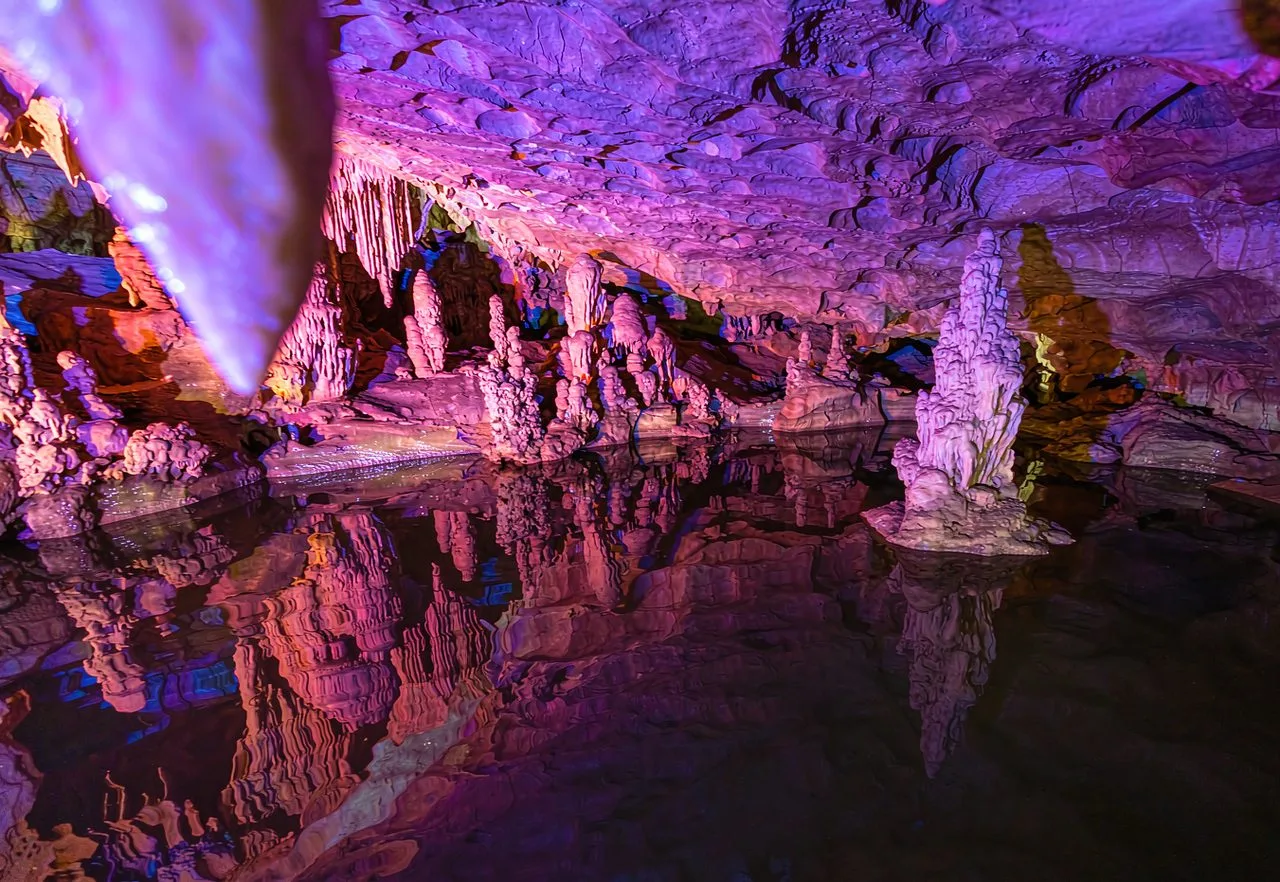 Reed Flute Cave with colorful lights