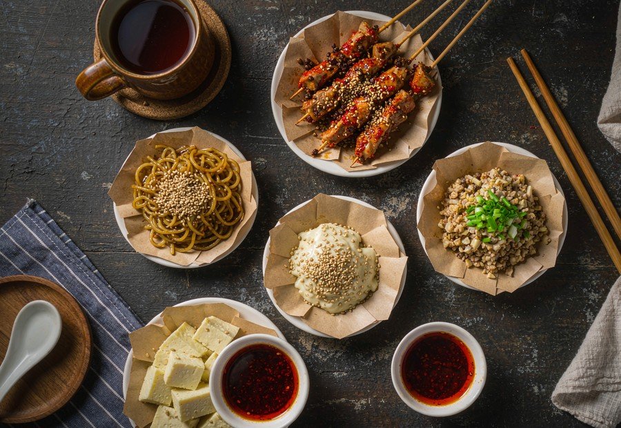 Assorted Sichuan street snacks