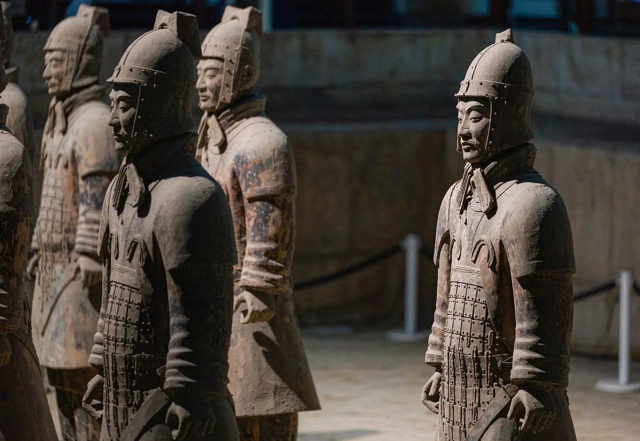 Terracotta Army warriors lined up in Xi'an museum pit