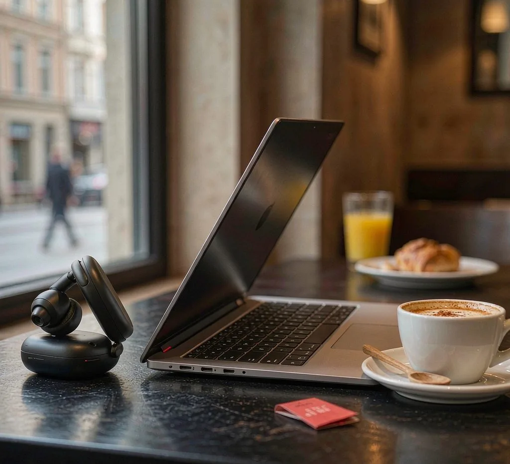 Laptop showing a VPN app ready to connect before a trip to China